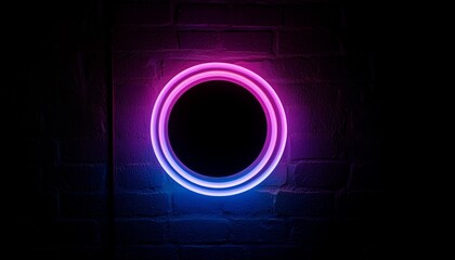Neon lights shining gently in the darkness