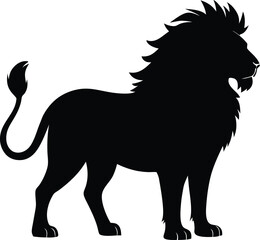 Lion silhouette with white background 