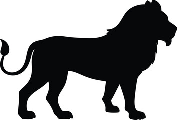 Lion silhouette with white background 