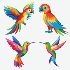 Ultramarine Flycatcher (Superciliaris ficedula) cute blue bird perching on top mossy stick over far blur green background in shaded sun lighting, amazing nature