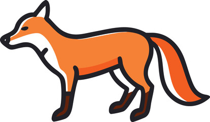 fox silhouette black colour with white background 