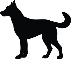 Dog silhouette with white background 