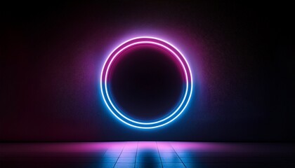 Obraz premium Neon lights shining gently in the darkness