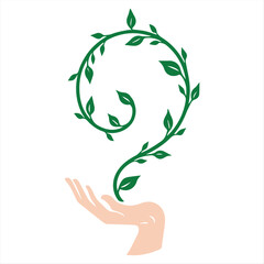 Natural Healing and Wellness Logo with Hand and Leaves