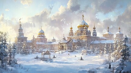 old orthodox church at different times of the year