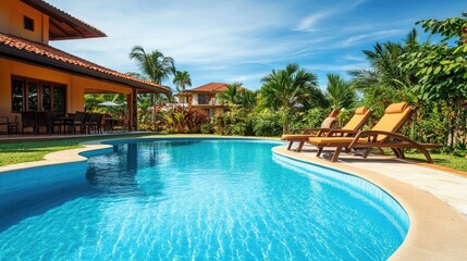 Tropical Villa Poolside Relaxation Paradise
