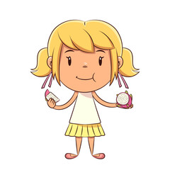 Little girl eating dragon fruit