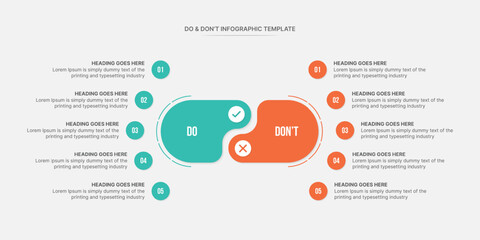 Dos and Don'ts, Pros and Cons, Vs, Versus Comparison Circle Infographic Design Template
