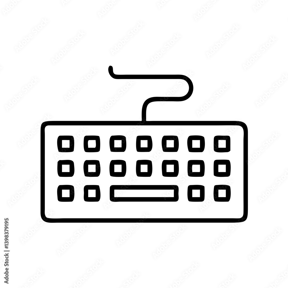 Poster find keyboard vector icon, computer keyboard outline, pc keyboard symbol, keyboard design vector
