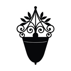 Decorative Wall Mounted Plant Holder on White Background