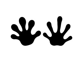 Lizard footprints silhouette vector flat illustration design.