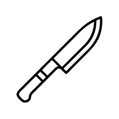 Chef knife outline vector illustration, kitchen knife icon, cooking knife, butcher knife, blade tool