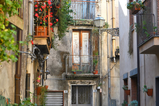 Architectural details in Randazzo, Sicily island