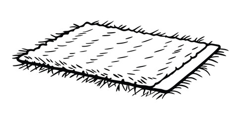 Coconut Fiber Doormat and black yellows color isolated on white background, home accessories for styling and hygiene