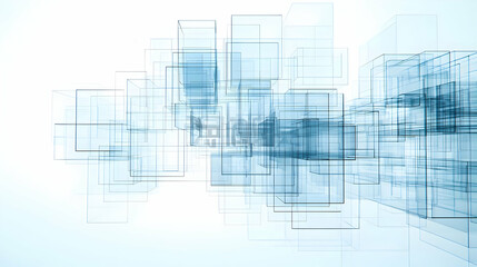 Abstract Geometric Design With Blue And White Shapes