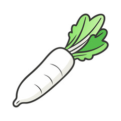 daikon radish icon, daikon radish vector illustration-simple illustration of daikon radish, perfect for daikon radish logos and icons