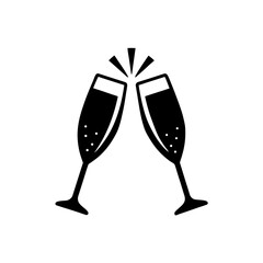 Festive Champagne Toast Icon Celebration Symbol