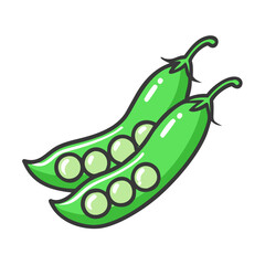 green peas in pod icon, green peas in pod vector illustration-simple illustration of green peas in pod, perfect for green peas in pod logos and icons