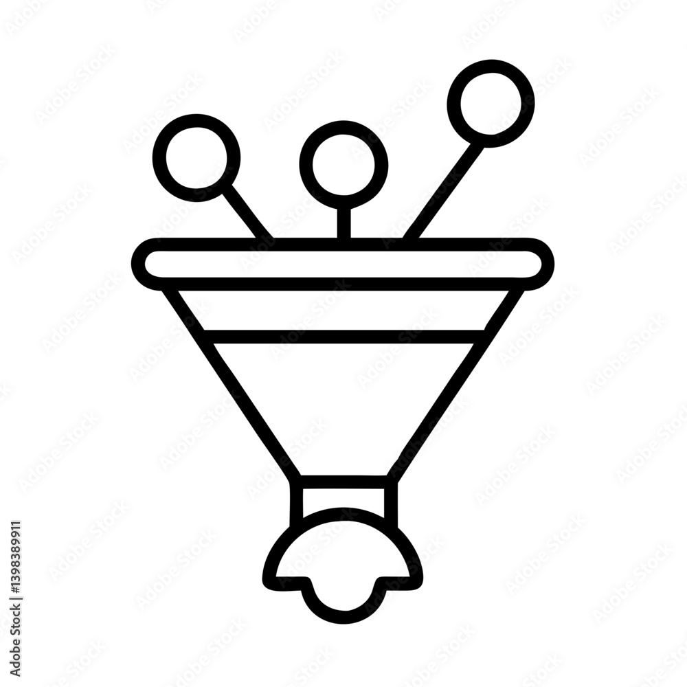 Poster data filtering funnel analysis process and conversion optimization strategy illustration vector