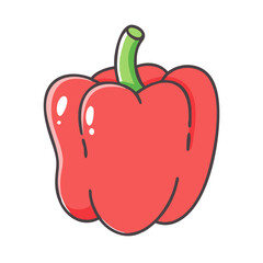 red bell pepper icon, red bell pepper vector illustration-simple illustration of red bell pepper, perfect for red bell pepper logos and icons