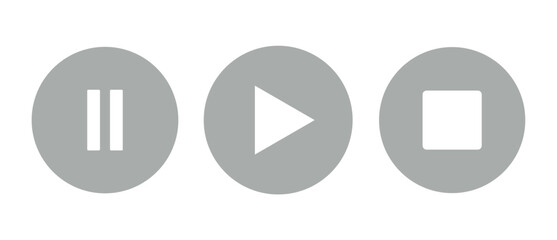 push play stop button. push play stop button for media, video, reel and web, app, ui. push play stop symbol png and vector illustration on transparent background