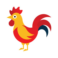 A colorful rooster vector art illustration