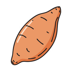 sweet potato icon, sweet potato vector illustration-simple illustration of sweet potato, perfect for sweet potato logos and icons