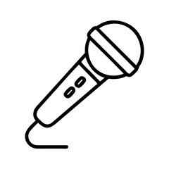 Microphone vector icon illustration, karaoke microphone, singing microphone, audio equipment, mic 90