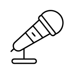 Illustration of a microphone for podcasting singing or public speaking vector line art design