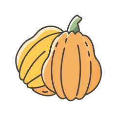 acorn squash icon, acorn squash vector illustration-simple illustration of acorn squash, perfect for acorn squash logos and icons