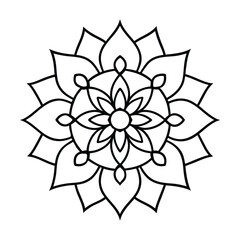 Intricate mandala design coloring page vector art illustration