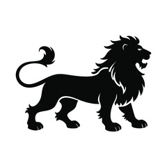 Obraz premium Silhouette of Lion running vector 