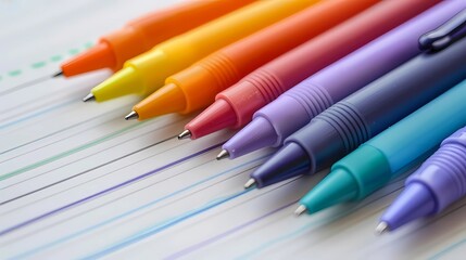 Fototapeta premium The upright pen is made of colors and frosted plastic material, with a natural color scheme, Generative AI illustrations.