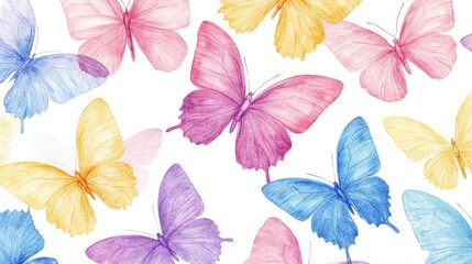 Obraz premium Colorful butterflies flying nature scene watercolor art vibrant environment close-up view beauty of nature