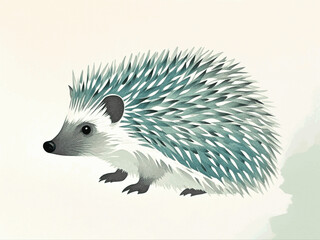 Moonlit quillscape hedgehog isolated watercolor vector illustration svg 