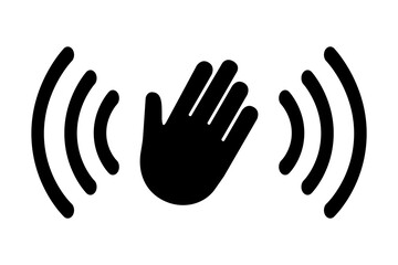 Hand motion sensor symbol icon. Hand wave icon. Vector illustration design