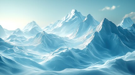 Fototapeta premium Serene Glacial Peaks: A Breathtaking Panorama of Snowy Mountains
