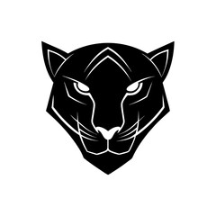 Sleek Lines Digital Silhouette Gaming Panther Head Tech