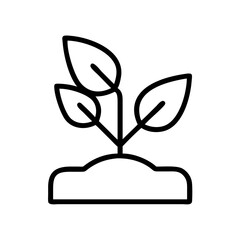 Plant sprout growing from soil vector icon illustration for agriculture and nature design concept