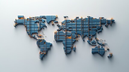 Obraz premium Global trade network visualized world map digital art modern environment aerial view economic concept