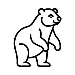 Fototapeta premium Outline drawing of a cute bear standing up design for coloring pages and educational resources