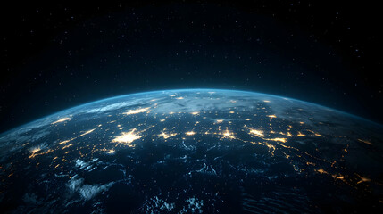 Obraz premium Earth At Night From Space