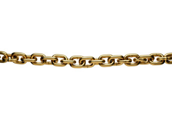 Obraz premium A thick gold chain floating horizontally in mid-air against a solid white background
