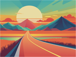 アメリカ風イメージのポップでカラフルな背景素材2