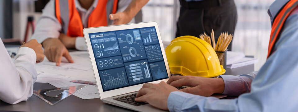 Business data dashboard provide business intelligence analytic for marketing strategy planning brisk with big data set to analyze customer demands and foreseeing business future