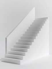 Minimalist 3D Staircase. Geometric Design for Product Showcase Against a Clean Background