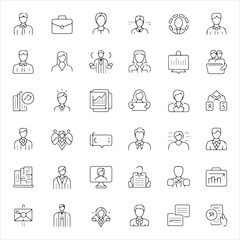 Minimalist Office and Business Icons for Digital and Marketing Projects