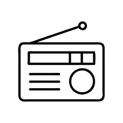 Find vintage radio icon vector illustration for broadcast media and music entertainment design needs