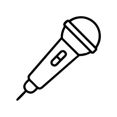 Microphone vector icon illustration, karaoke microphone, podcast microphone, audio microphone, mic