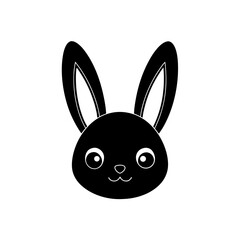 Obraz premium Pastel Kawaii Bunny Head Adorable Rabbit Face with Colorful Ears